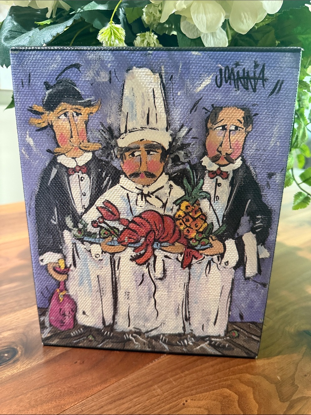 Joanna Chef Illustration Art Print - "Chefs Special" holding lobster 🦞 8 x 10